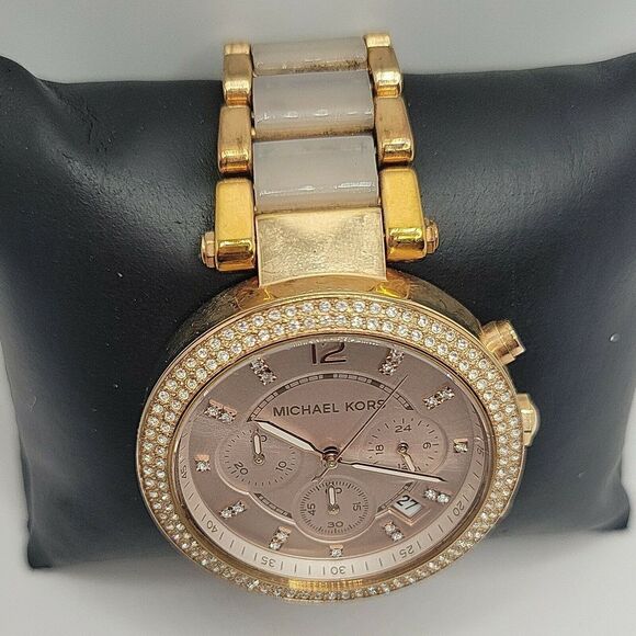 Michael Kors MK5896 Women's Stainless Steel Analog Blush Dial Quartz Watch BC851 - Picture 4 of 10